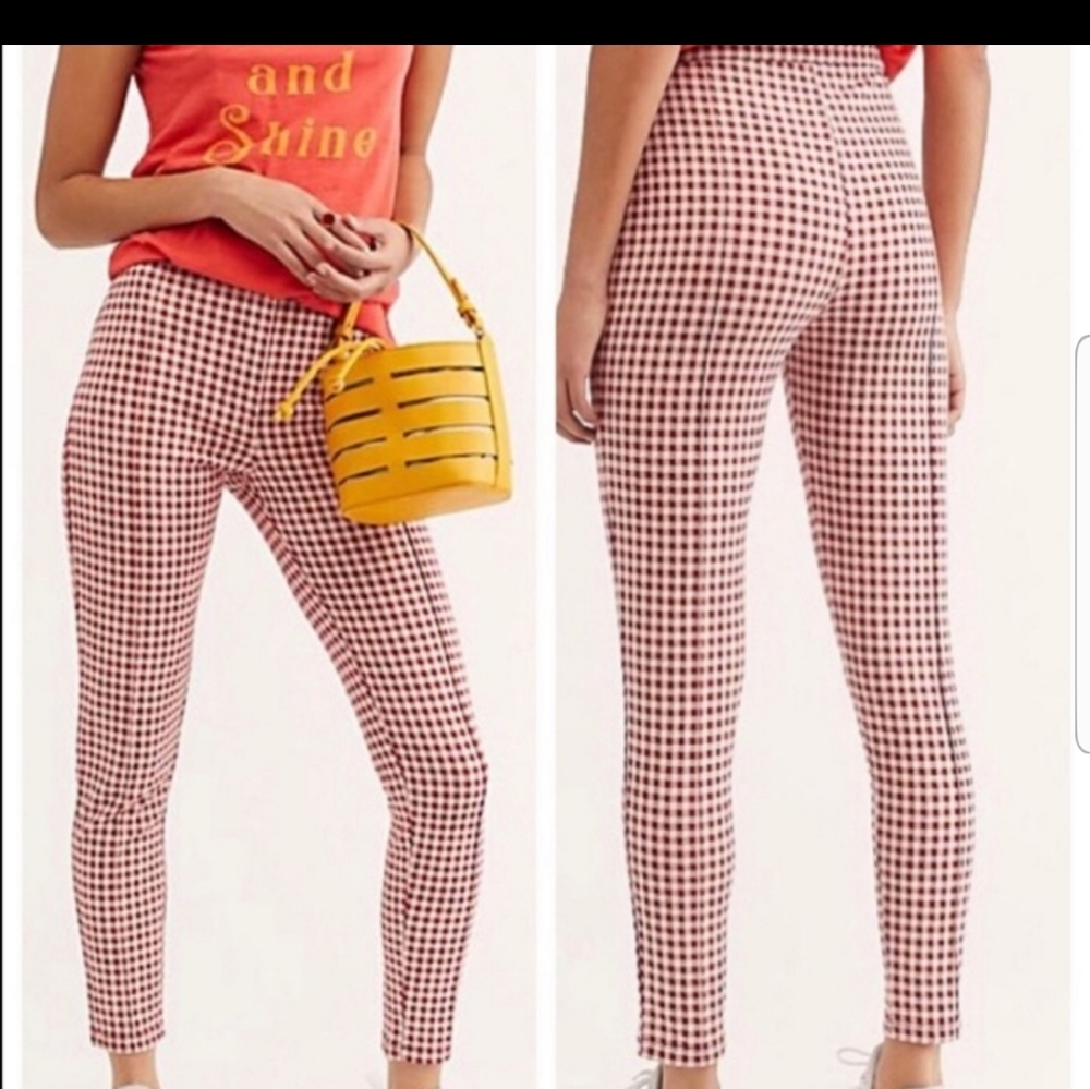 Free People Carnaby Checkered Pants NWOT